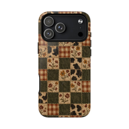 Autumn Plaid Patchwork Magnetic Case