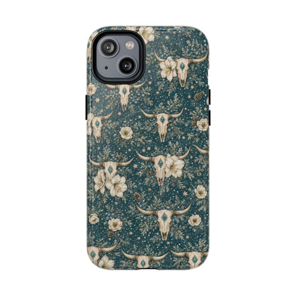 Turquoise Winter Skull Magnetic Case