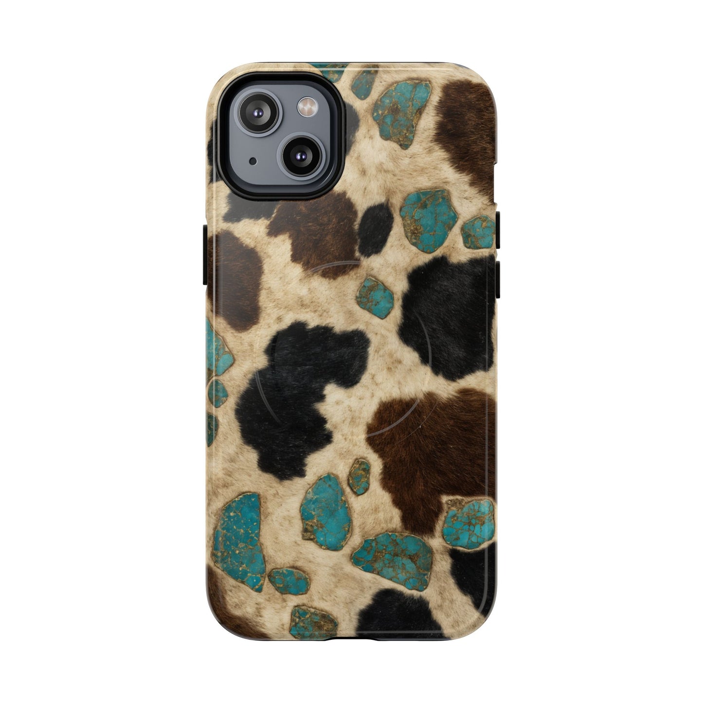 Turquoise Cowhide Magnetic Case