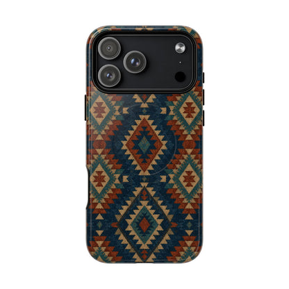 Navy Aztec Magnetic Case