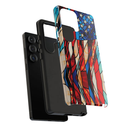 American Flag Stained Glass Patriotic Tough Phone Case