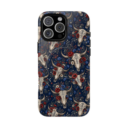 Patriotic Floral Skulls Magnetic Case