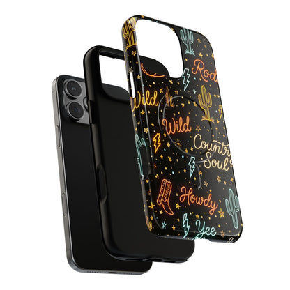Neon Western Script Magnetic Case