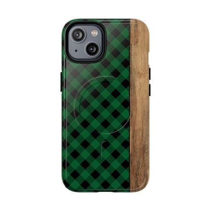 Green Plaid Magnetic Case