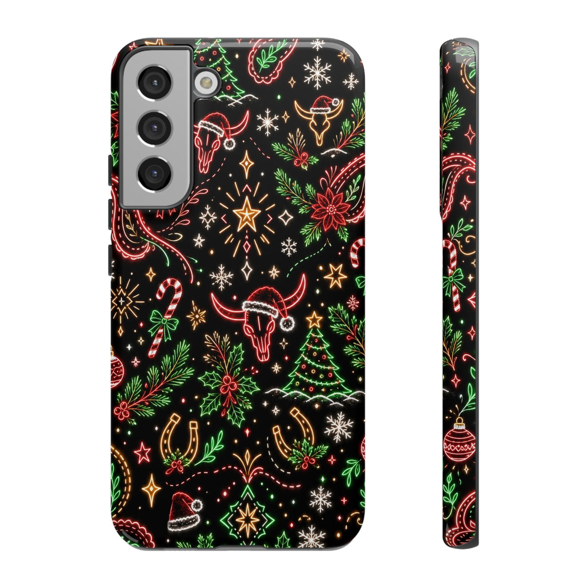 Neon Christmas Skulls Tough Case