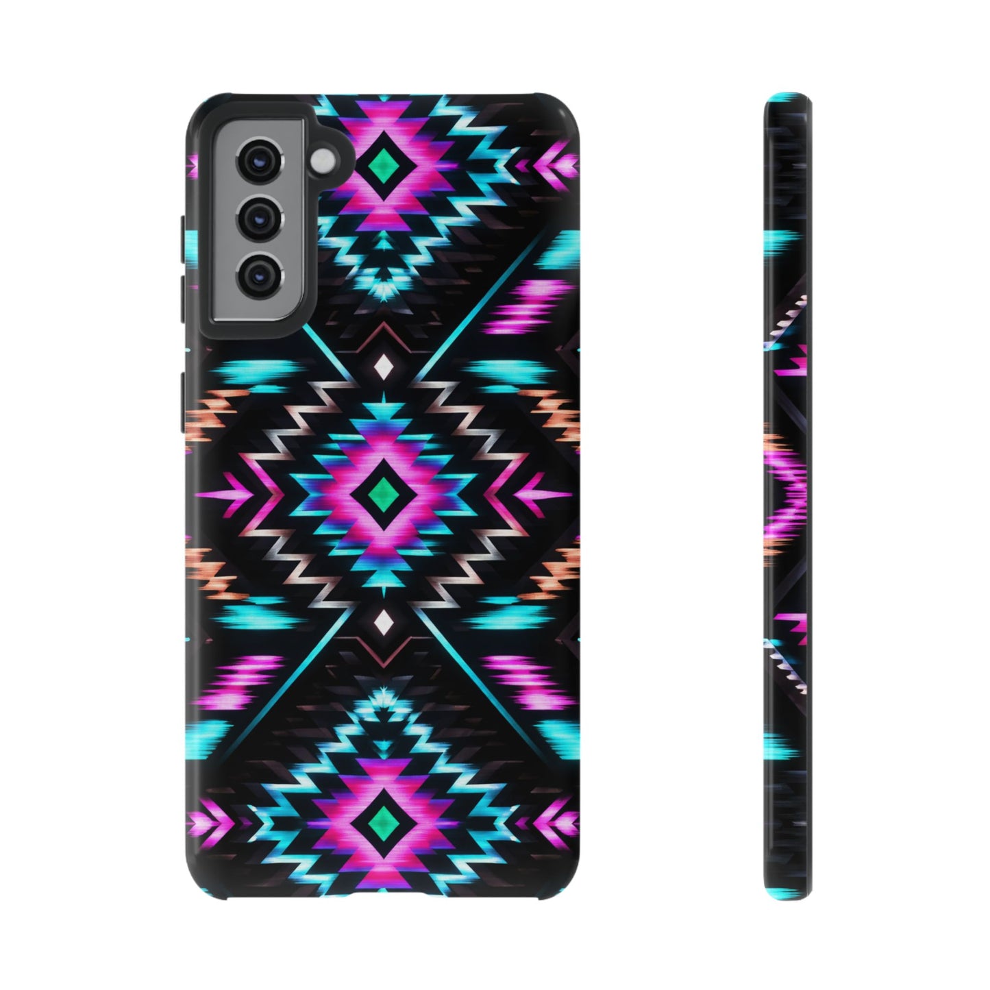 Black Neon Aztec Rug Tough Case