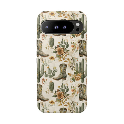 Sage Boots and Flowers Phone Case