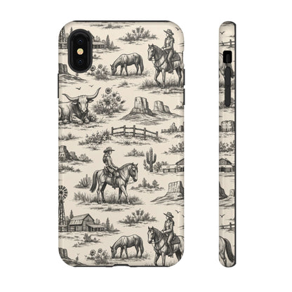 Western Toile Black Tough Case