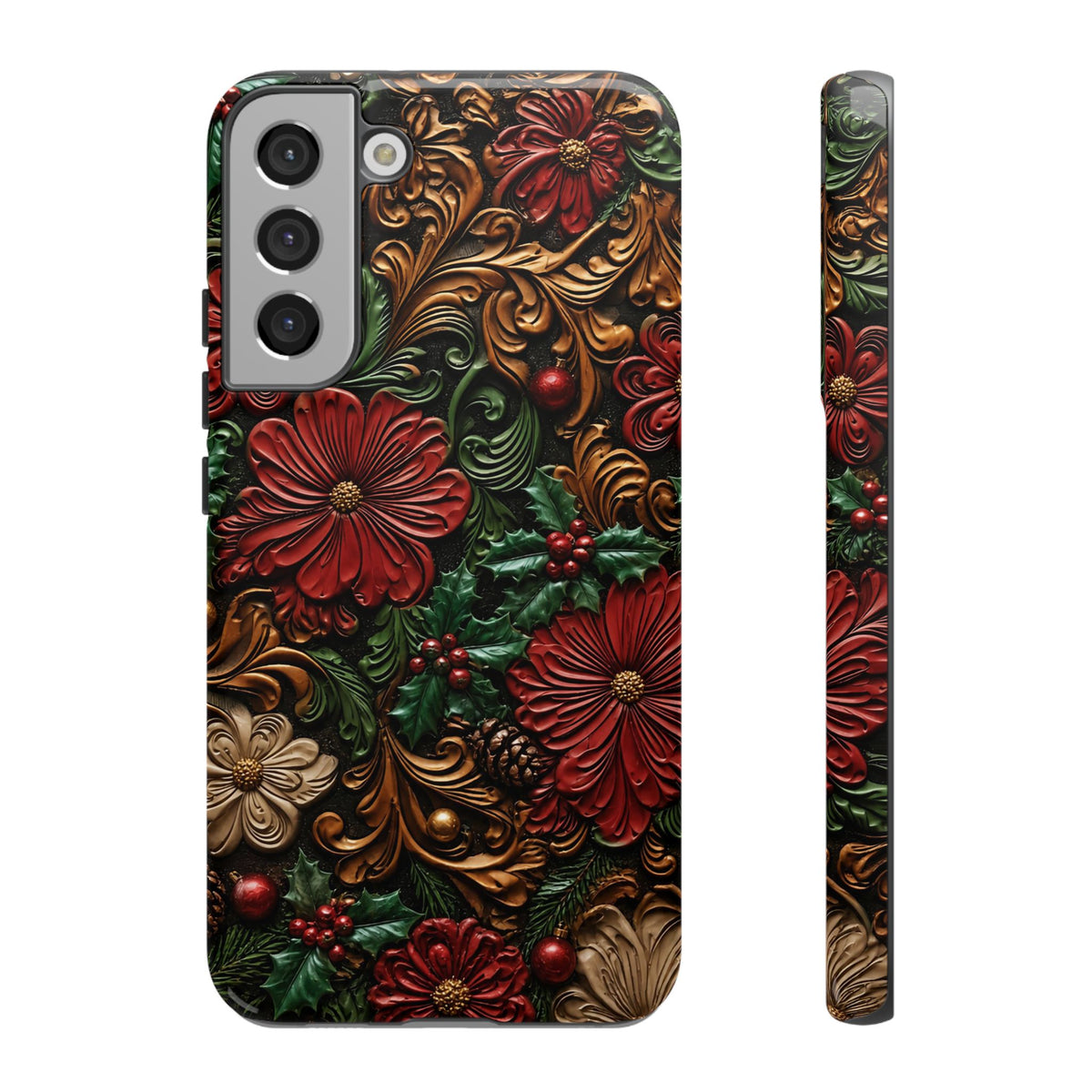 Tooled Christmas Blooms Tough Case