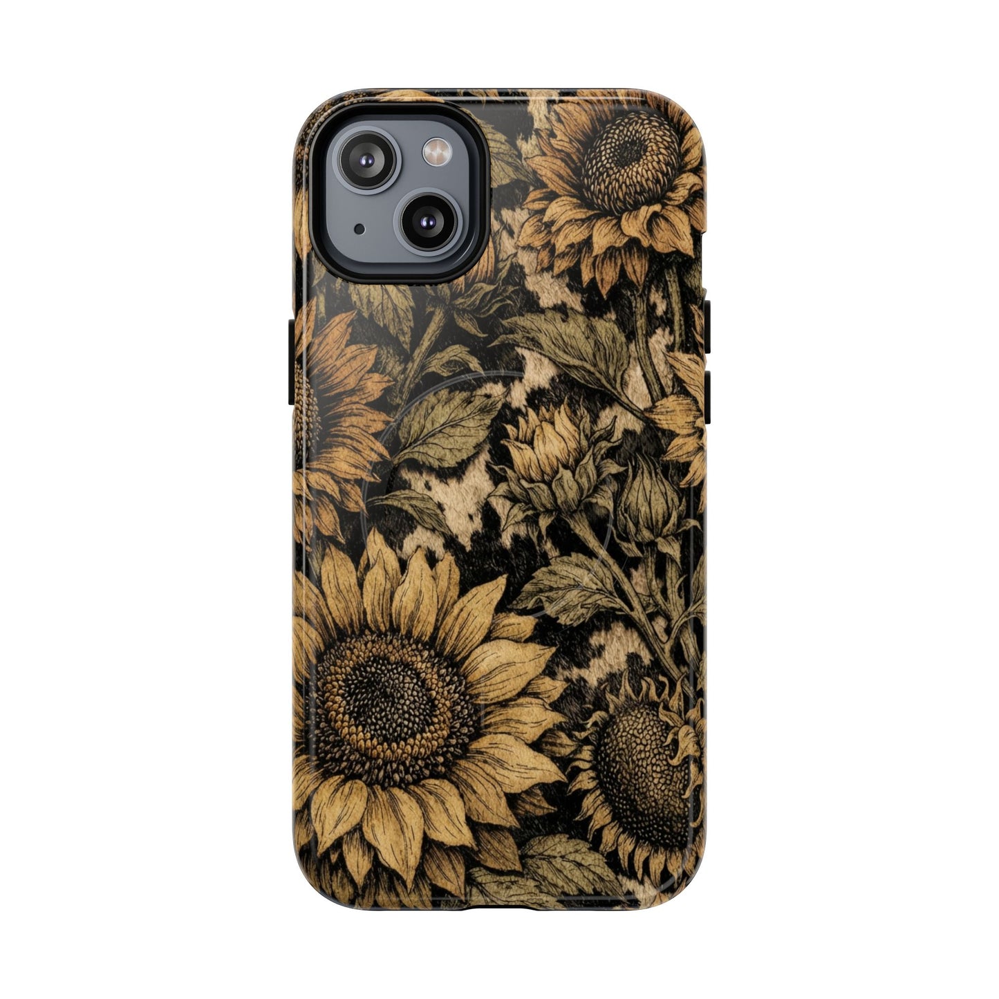 Cowhide Sunflowers Magnetic Case