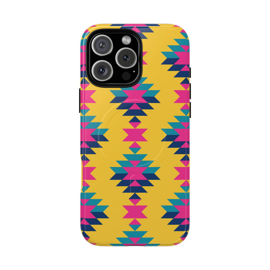 Yellow Pink Aztec Magnetic Case
