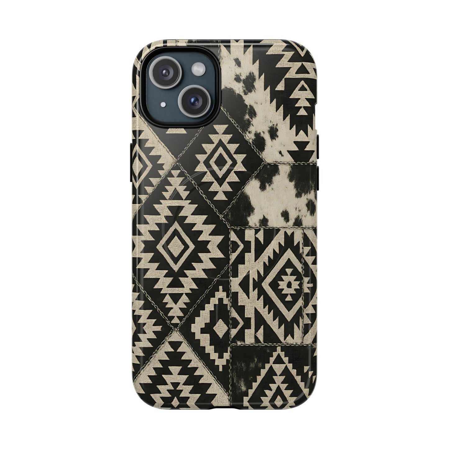 Black Aztec Quilt Magnetic Case