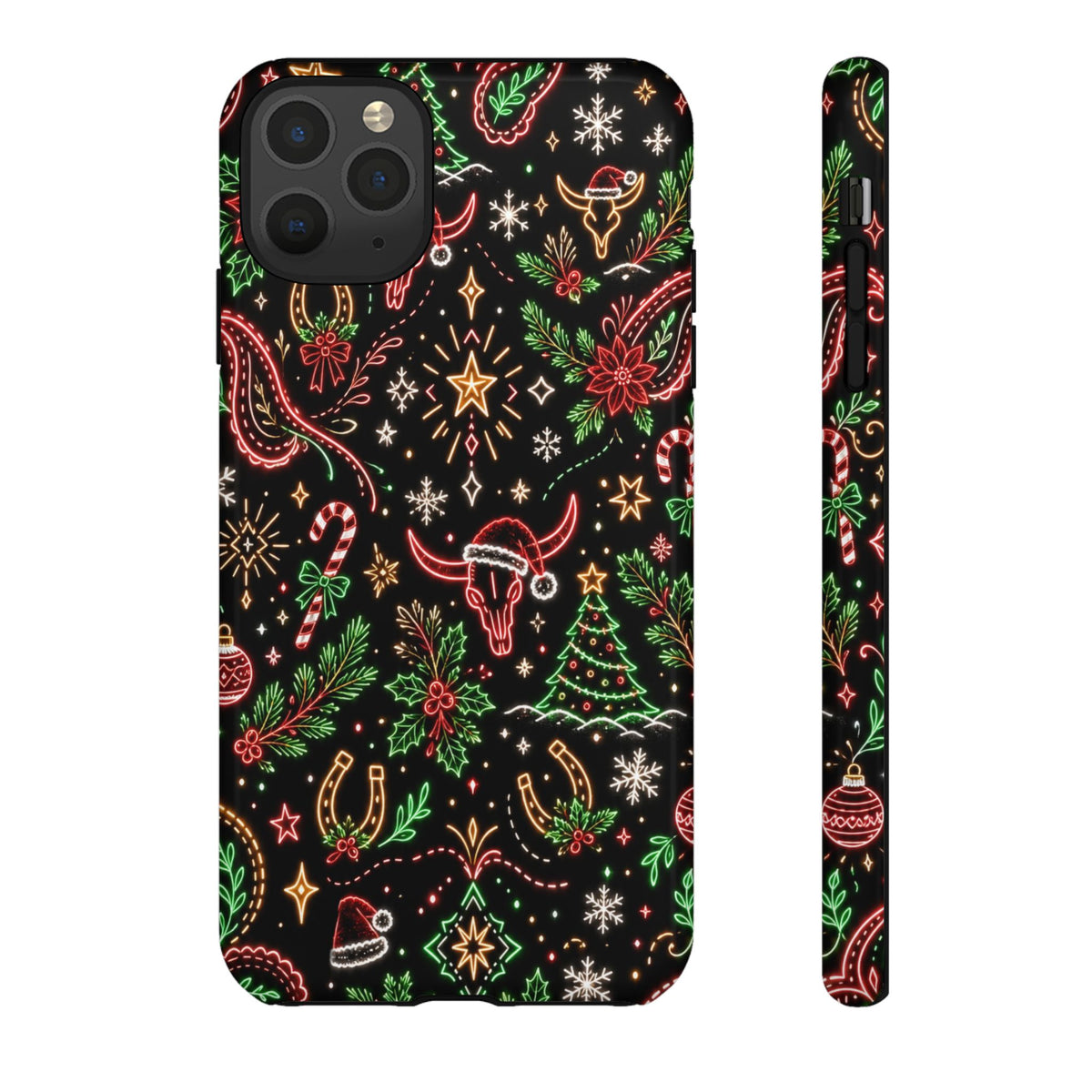 Neon Christmas Skulls Tough Case