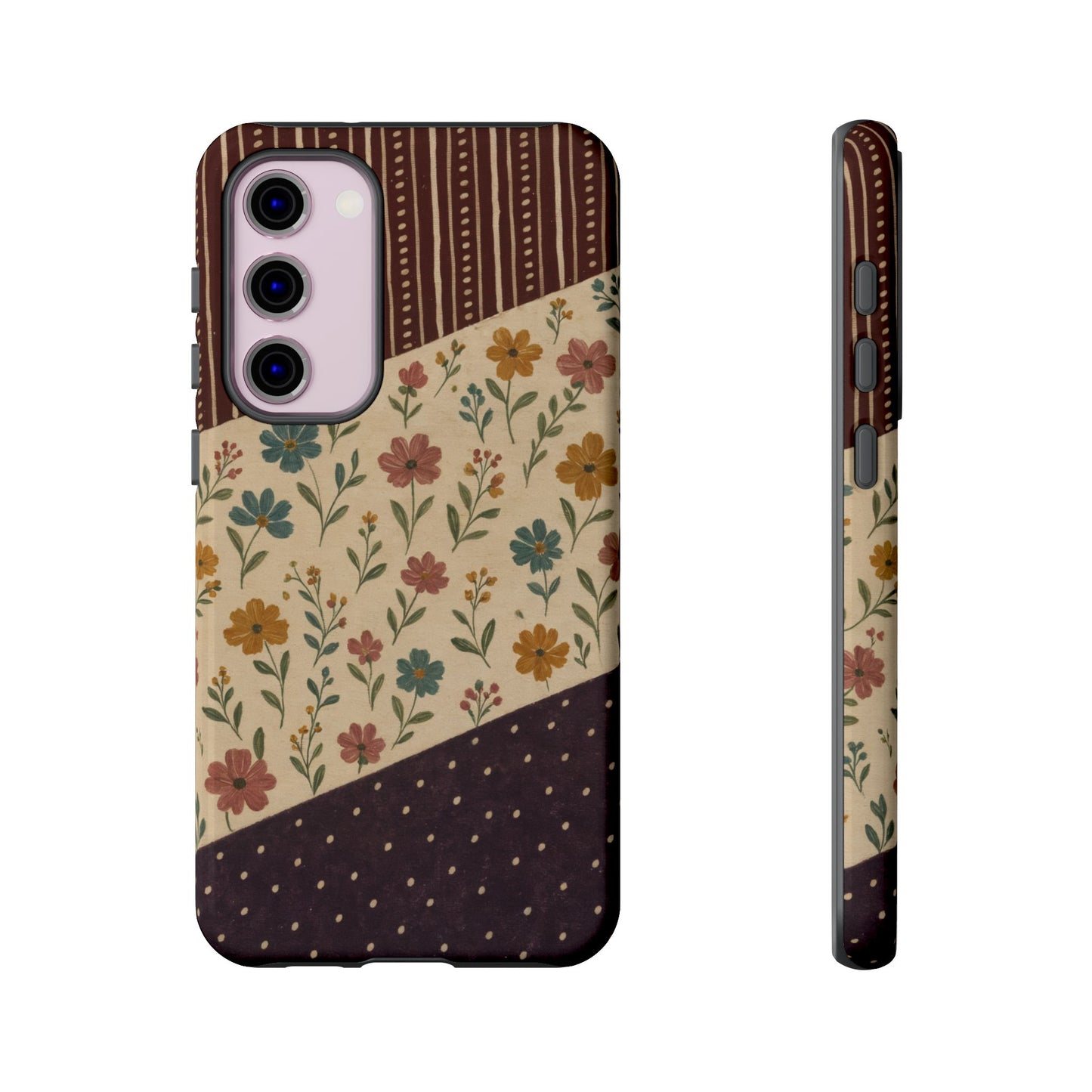 Fall Floral Stripe Tough Case