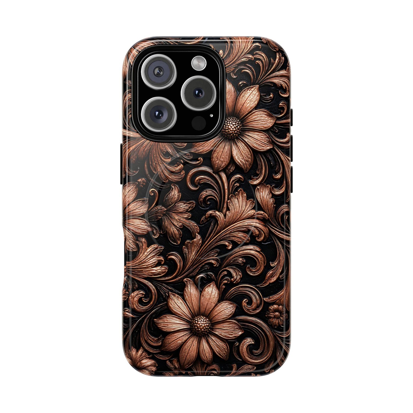 Rose Gold Floral Magnetic Case