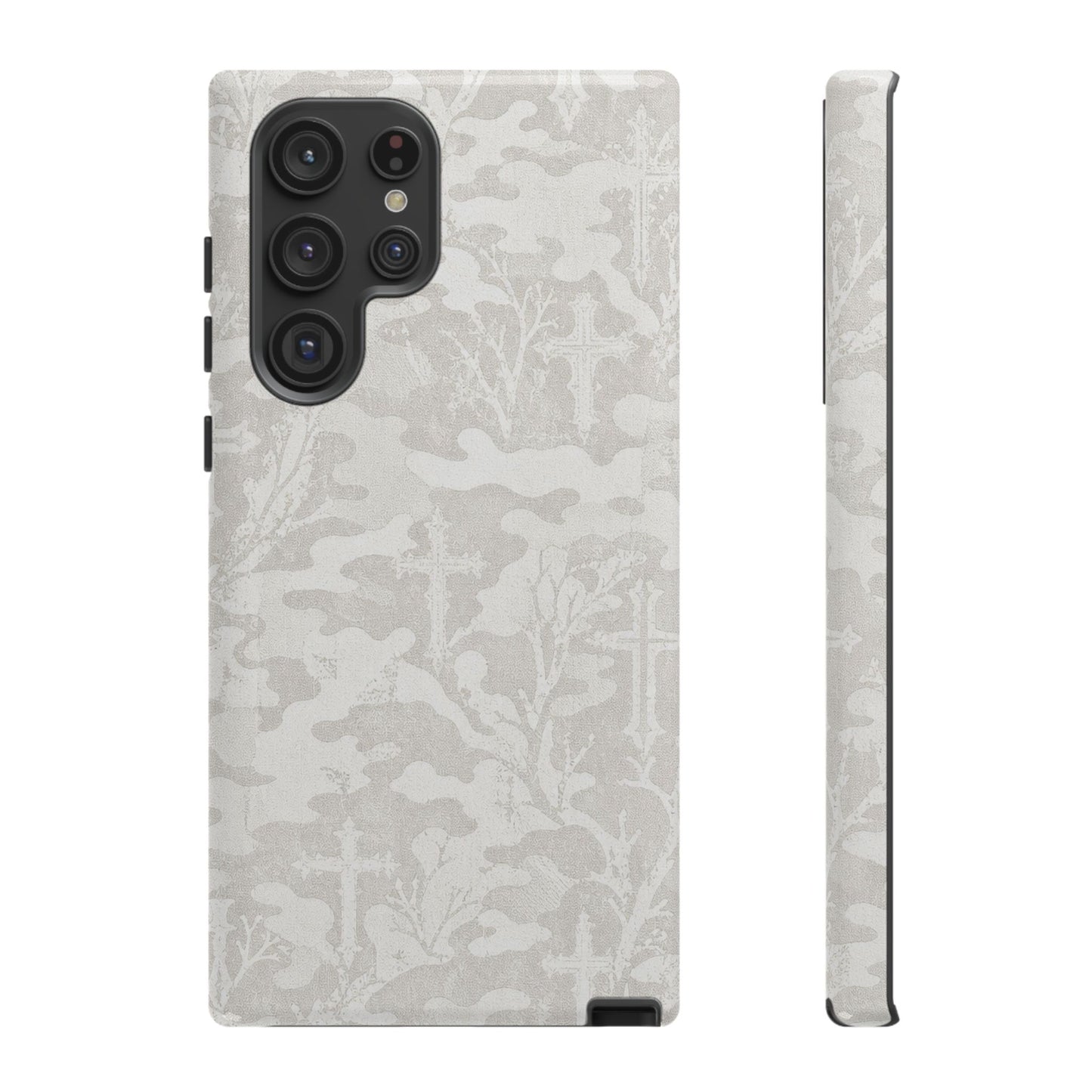 White Camo Cross Tough Case