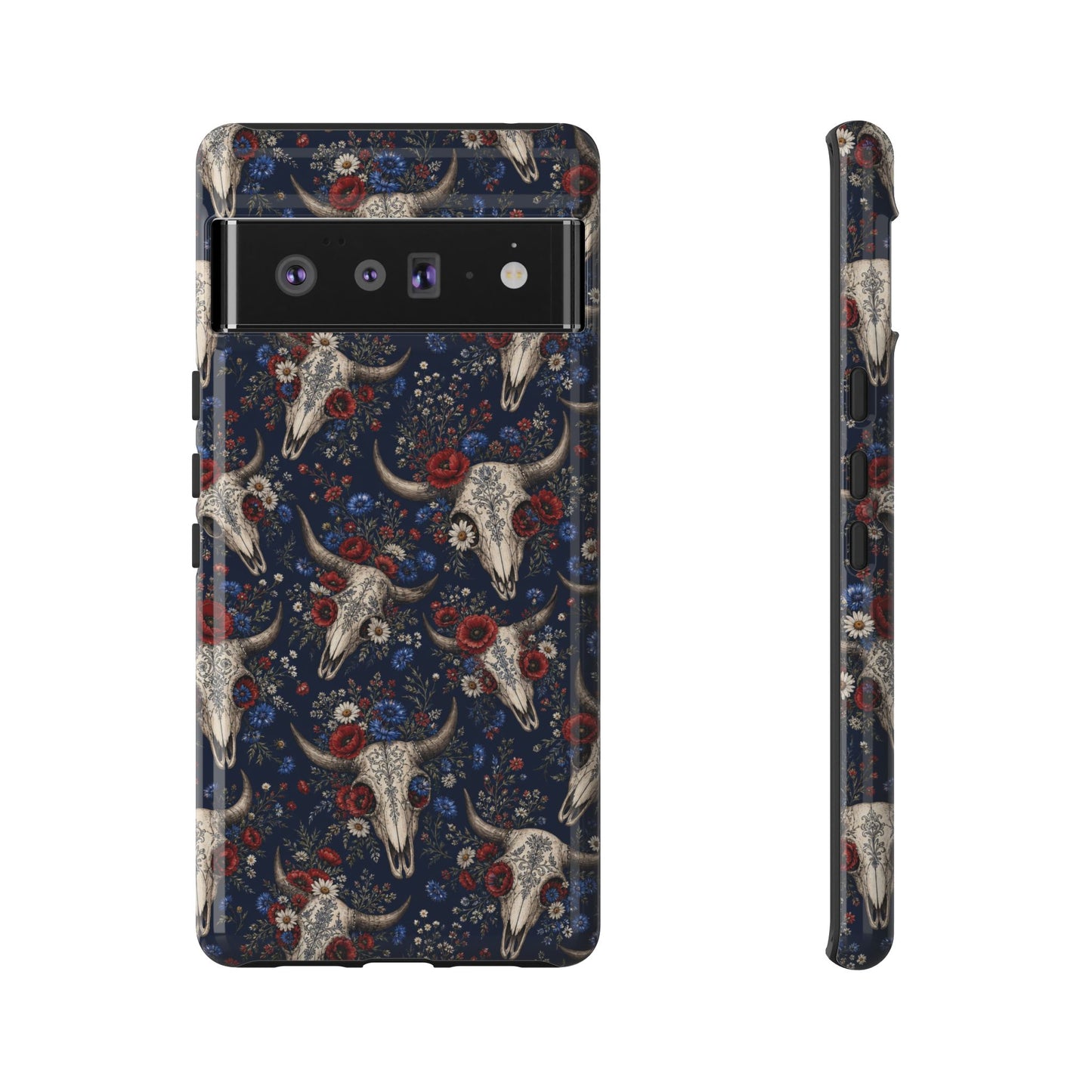 Patriotic Floral Skulls Tough Case