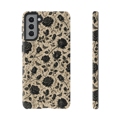 Black Rose Bone Tough Case