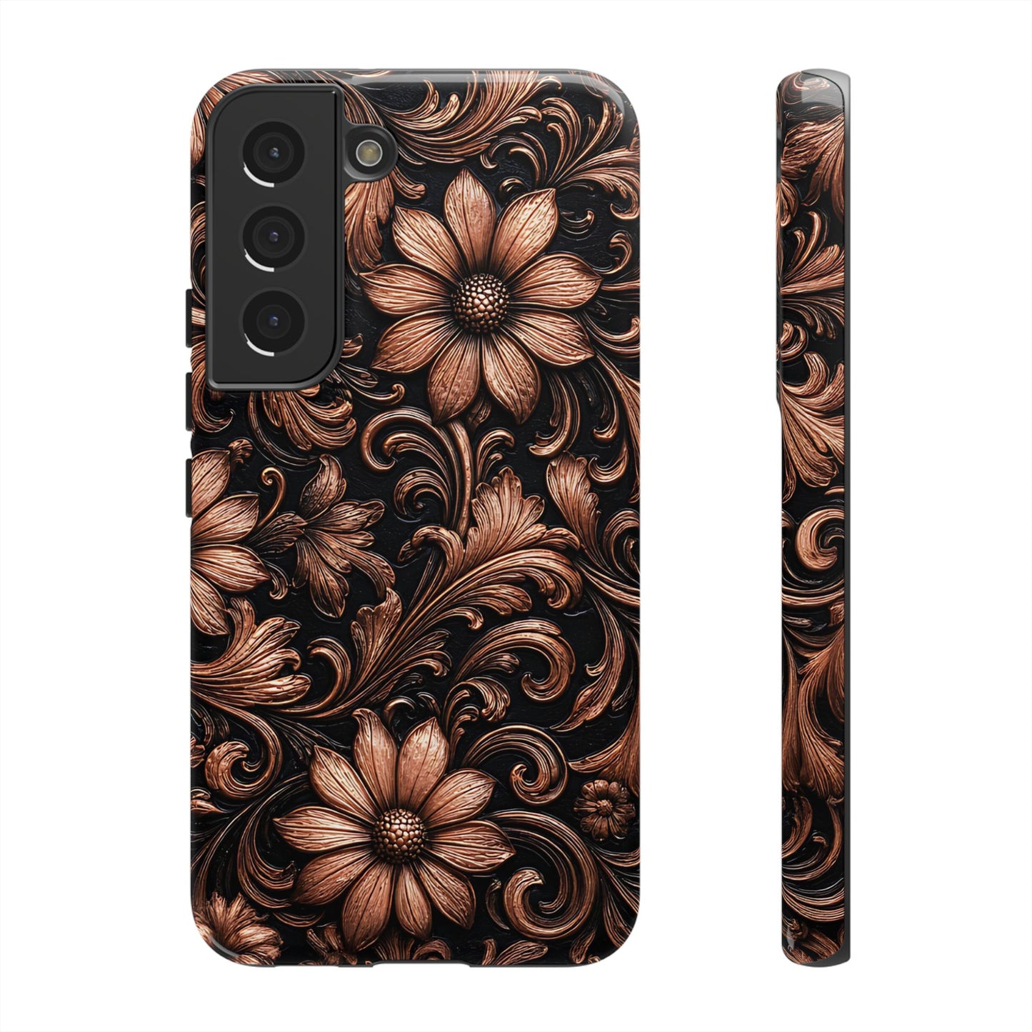 Rose Gold Floral Tough Case