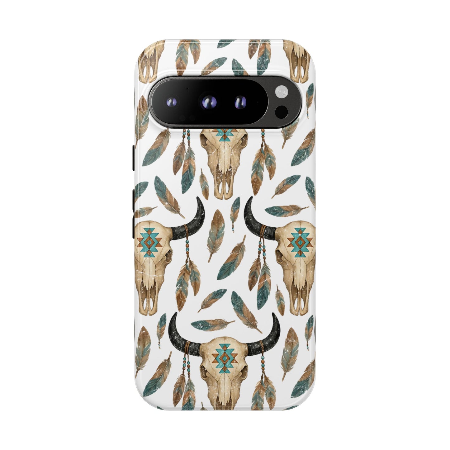 Aztec Feather Skull Tough Case