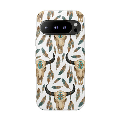 Aztec Feather Skull Tough Case