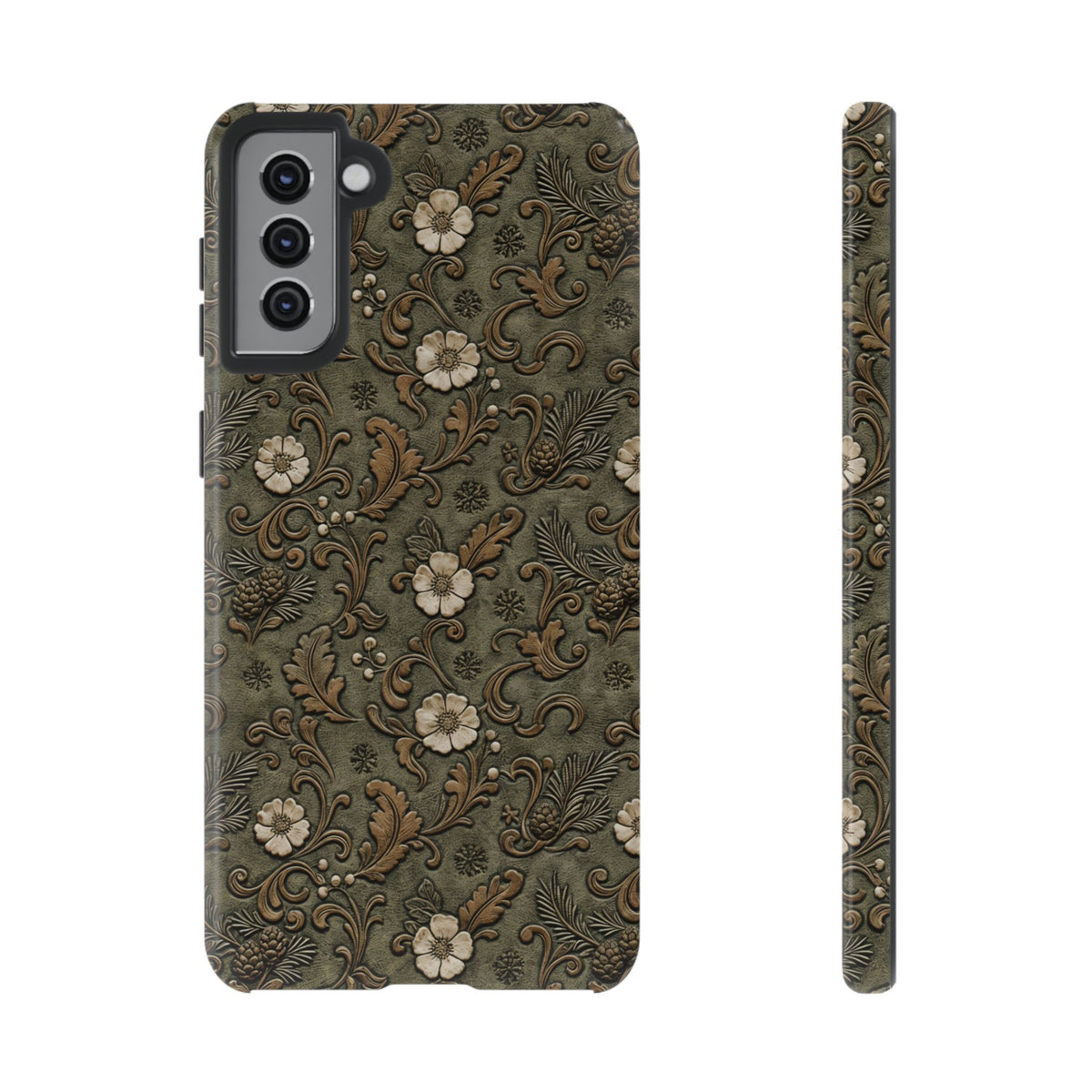 Sage Tooled Roses Tough Case