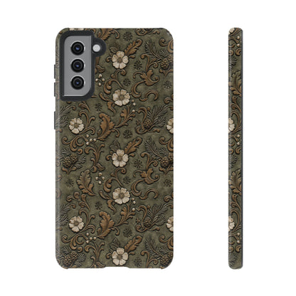 Sage Tooled Roses Tough Case