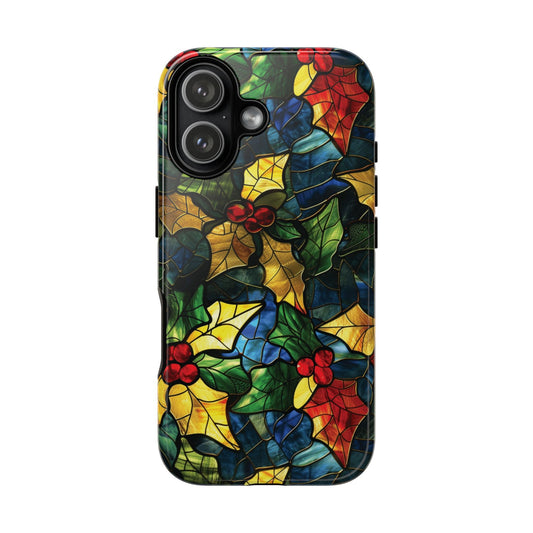 Stained Glass Holly Tough Phone Case