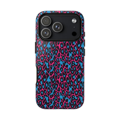 Pink Blue Leopard Tough Phone Case