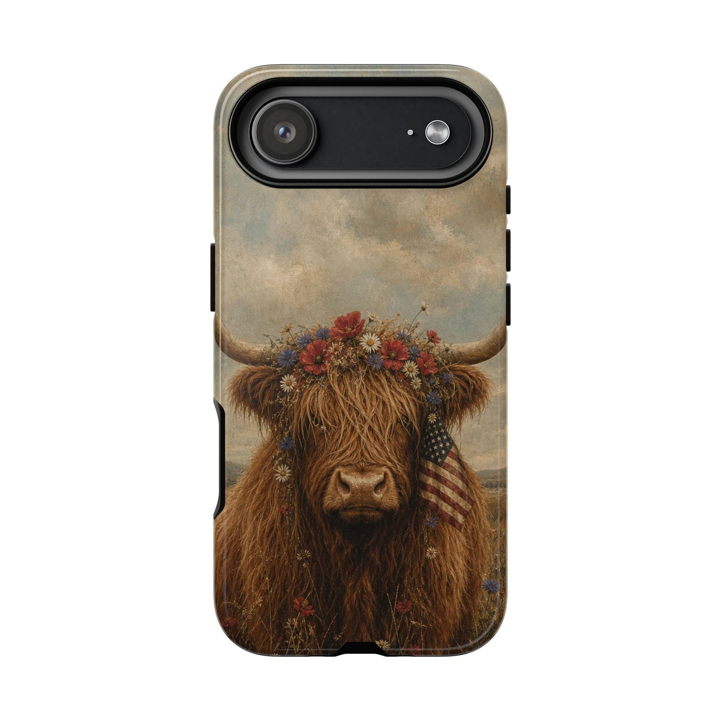 Patriotic Highland Cow Tough Case