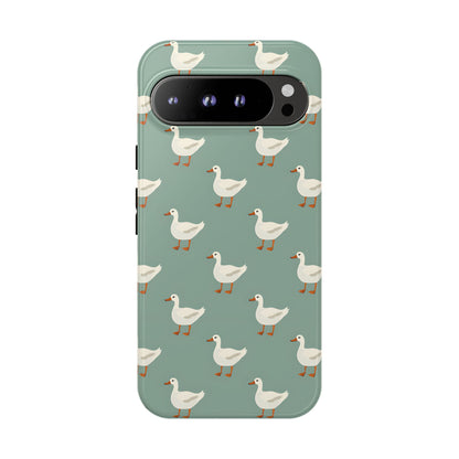 White Ducks on Teal Phone Case