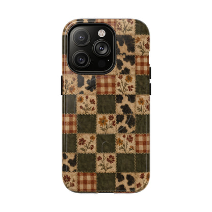 Autumn Plaid Patchwork Magnetic Case