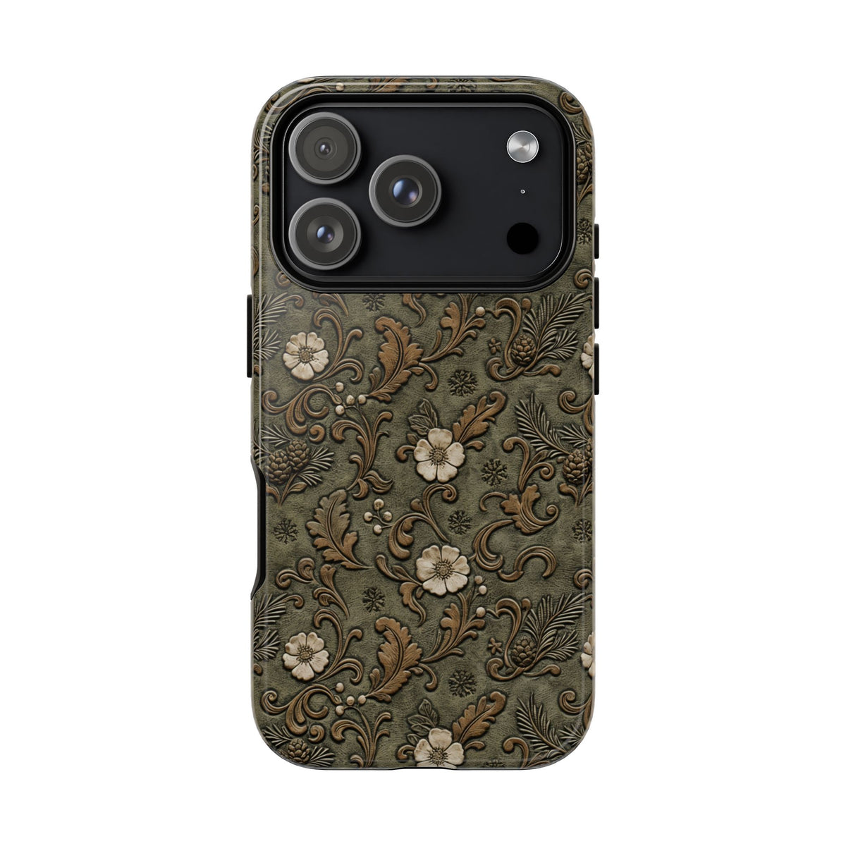 Sage Tooled Roses Tough Case