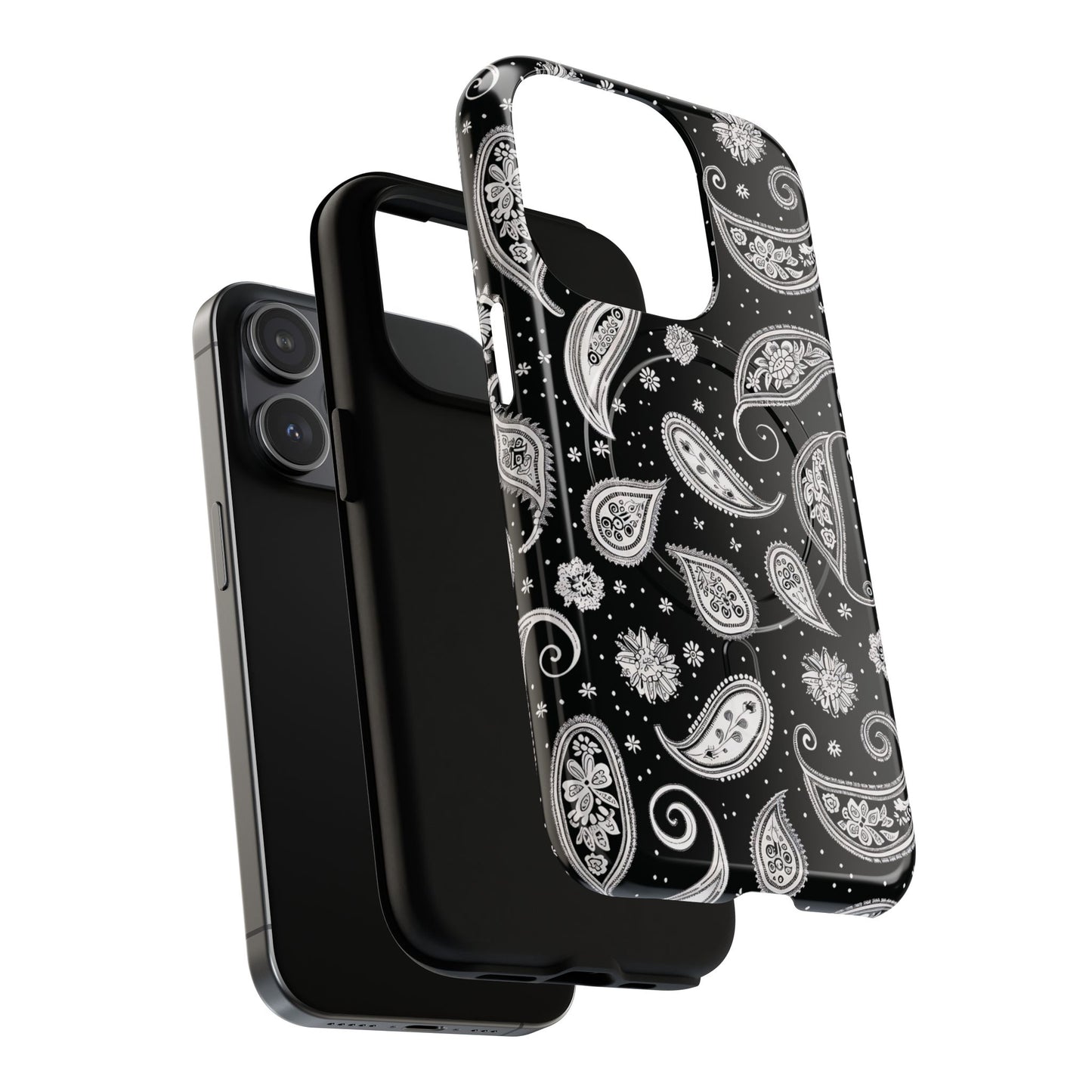Black White Paisley Magnetic Case