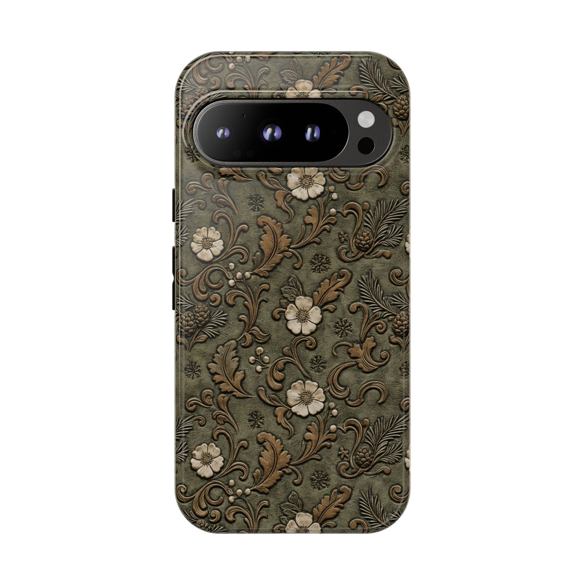 Sage Tooled Roses Tough Case