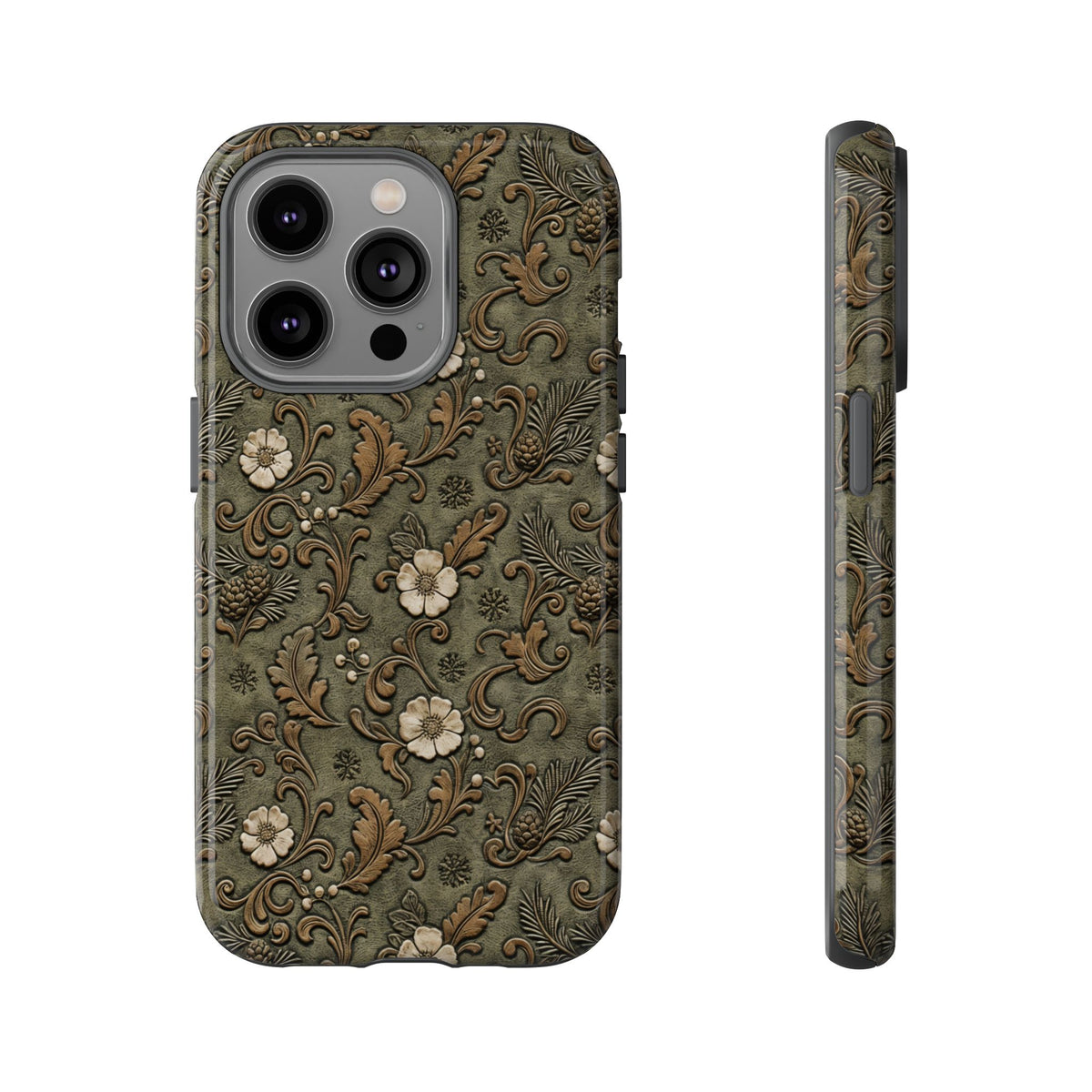 Sage Tooled Roses Tough Case
