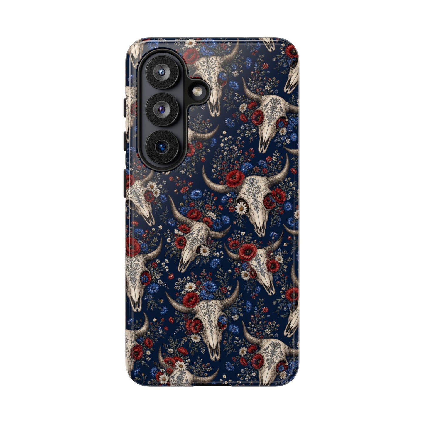 Patriotic Floral Skulls Tough Case