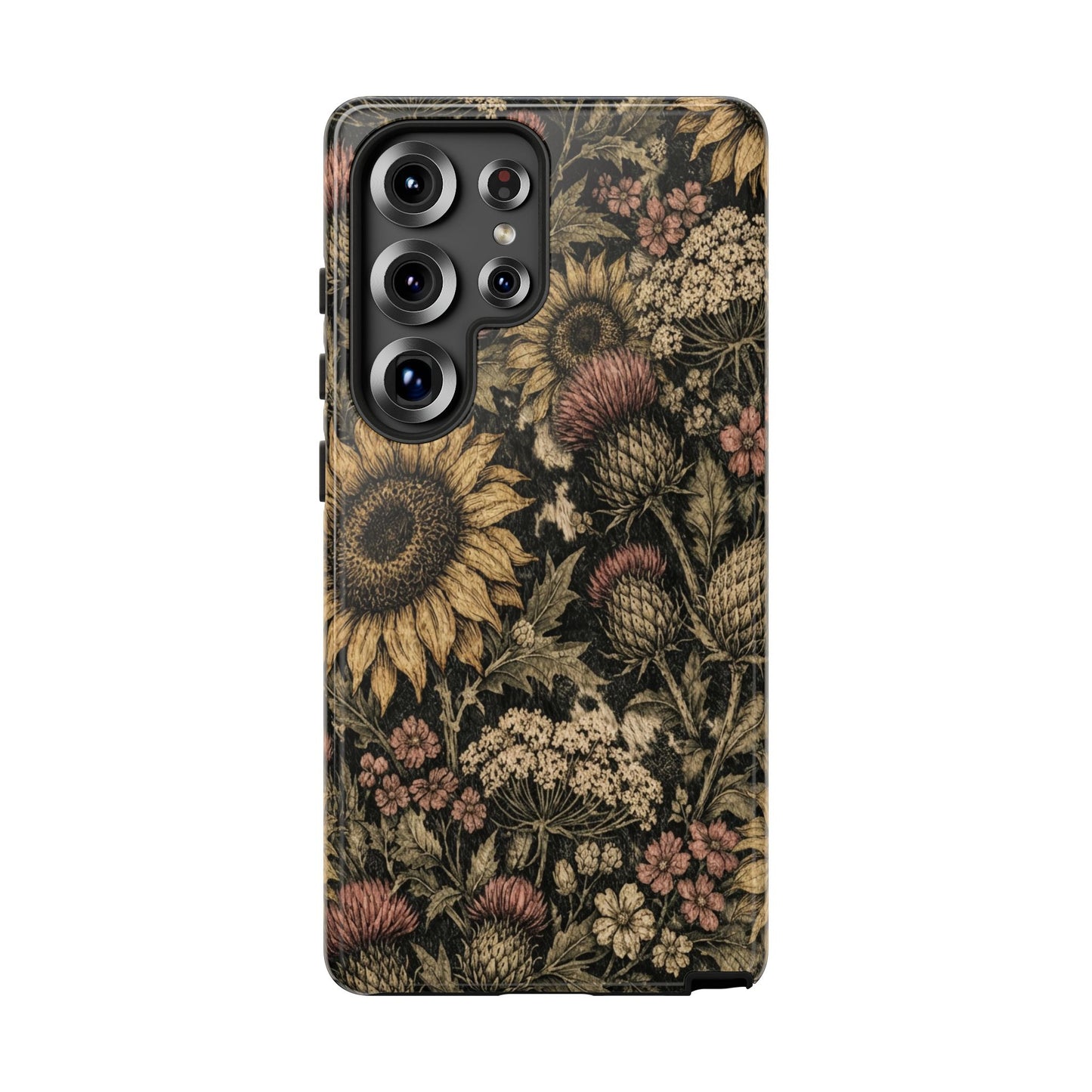 Cowhide Sunflower Thistles Tough Case