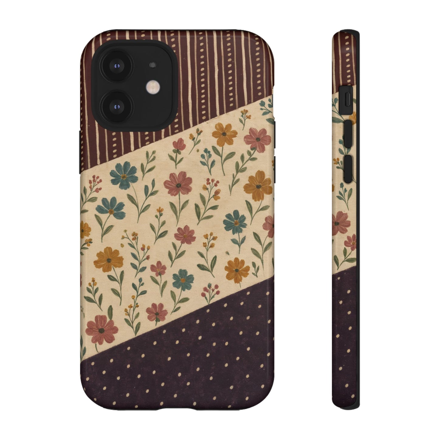 Fall Floral Stripe Tough Case