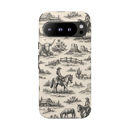 Western Toile Black Tough Case