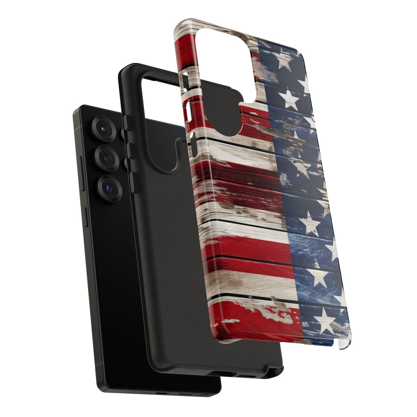Wood Stars Stripes Patriotic Tough Phone Case