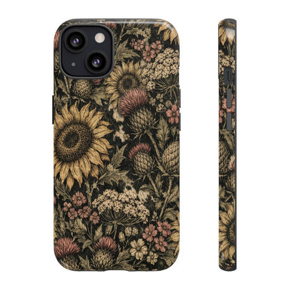 Cowhide Sunflower Thistles Tough Case