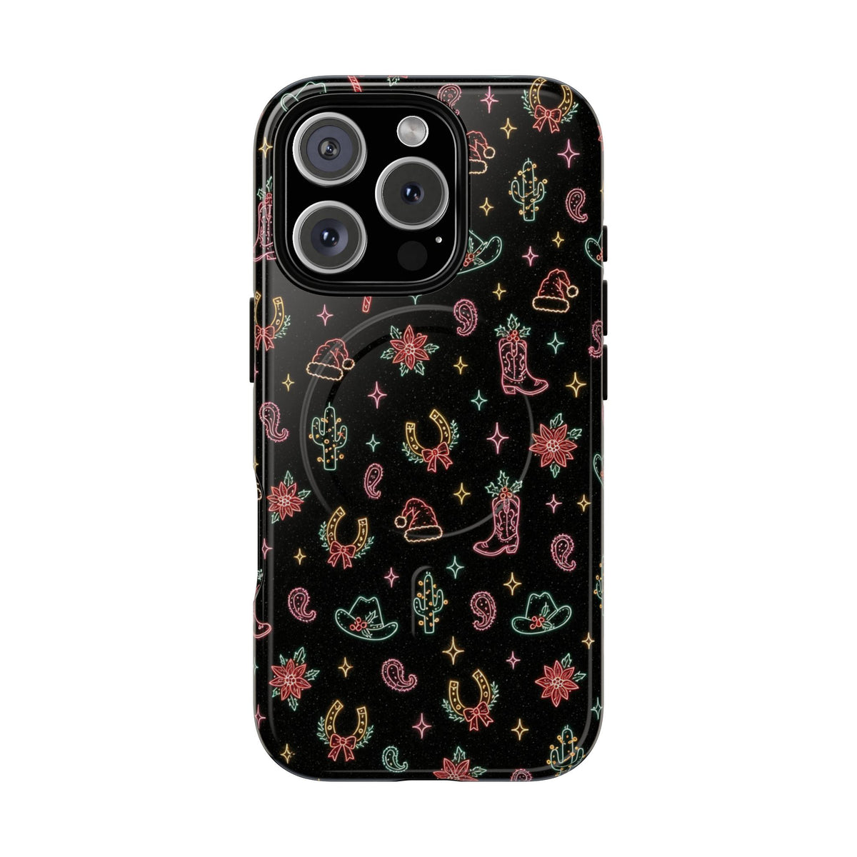 Neon Holiday Doodles Magnetic Case