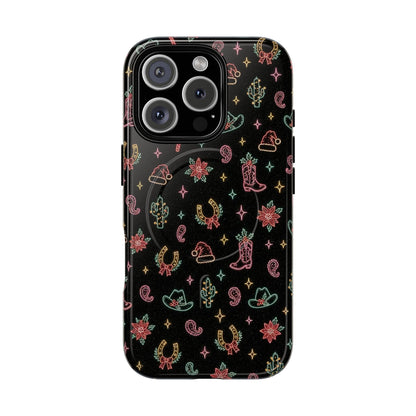 Neon Holiday Doodles Magnetic Case