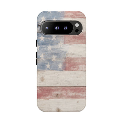 White Wood Flag Tough Case