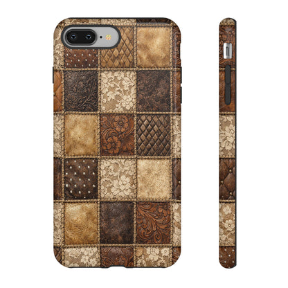Leather Lace Patchwork Tough Case
