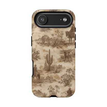 Ivory Cowhide Toile Tough Case
