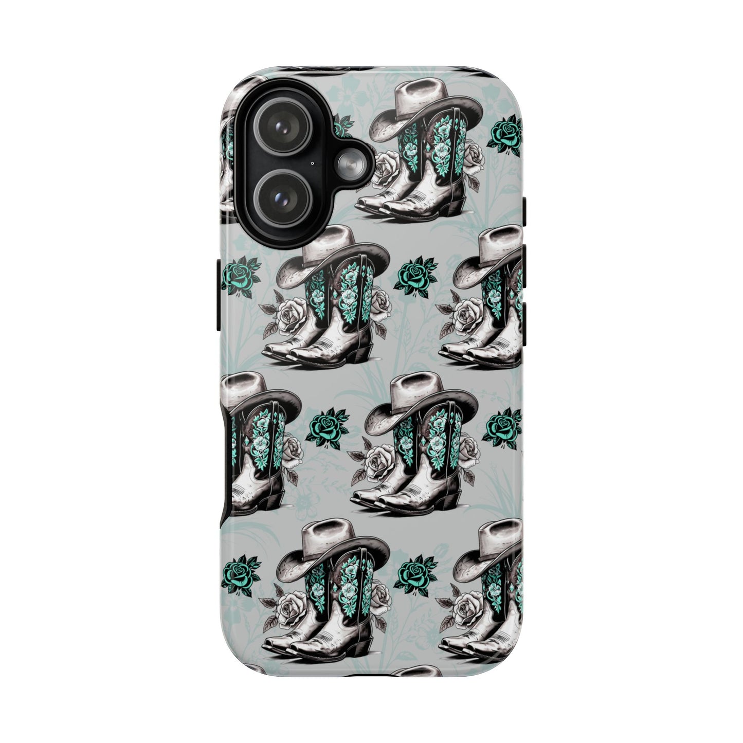 Teal Floral Boots Tough Case