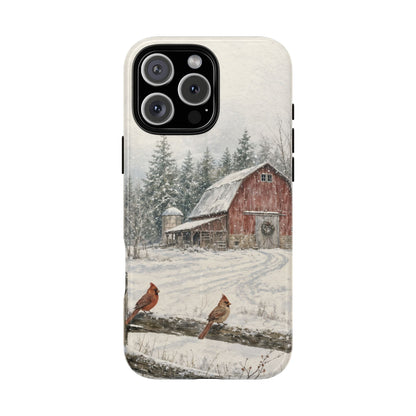 Snowy Red Barn Magnetic Case