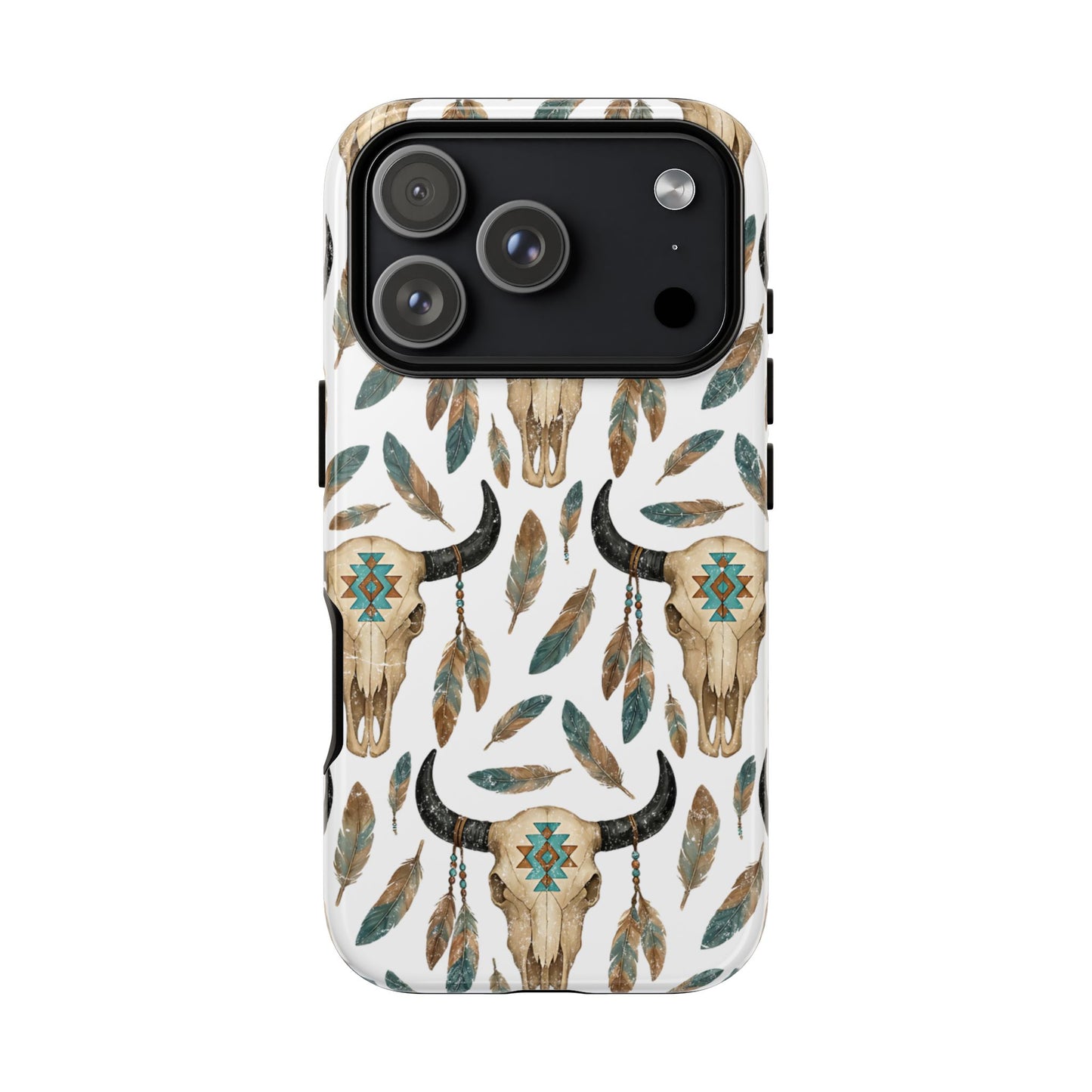 Aztec Feather Skull Tough Case